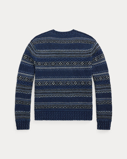 Ralph Lauren Indigo Fair Isle CottonLinen Sweater