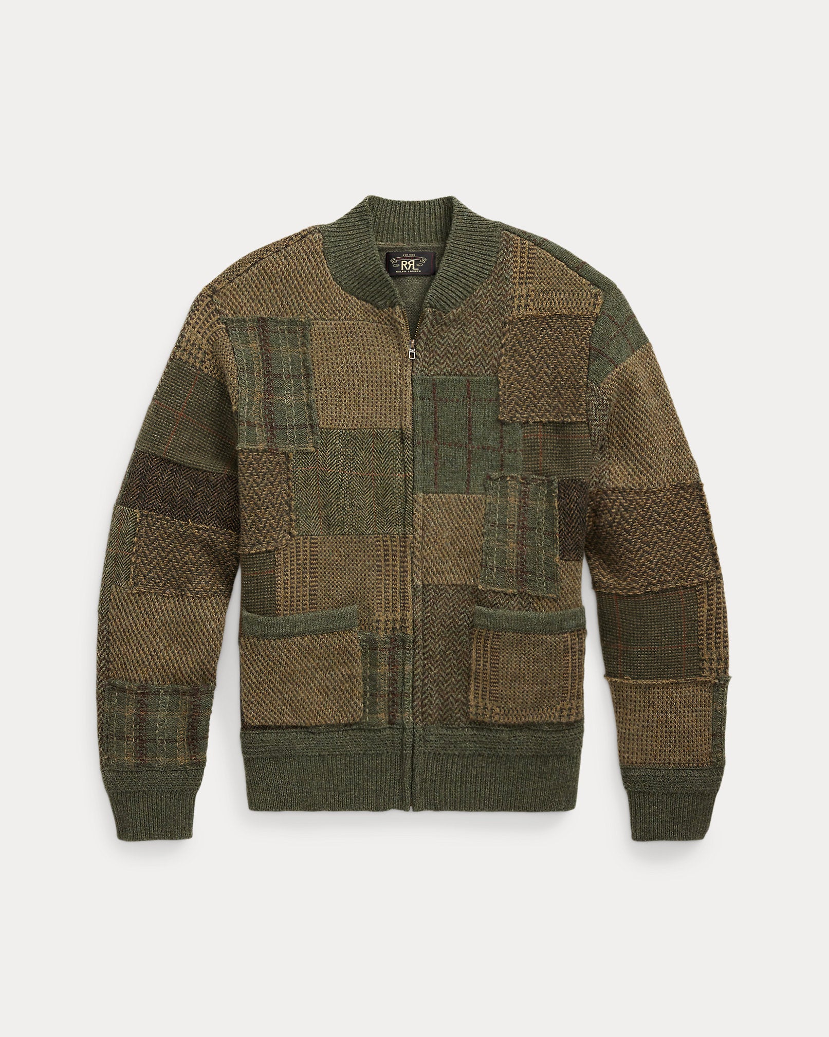 Ralph Lauren Patchwork WoolCashmere Sweater Jacket