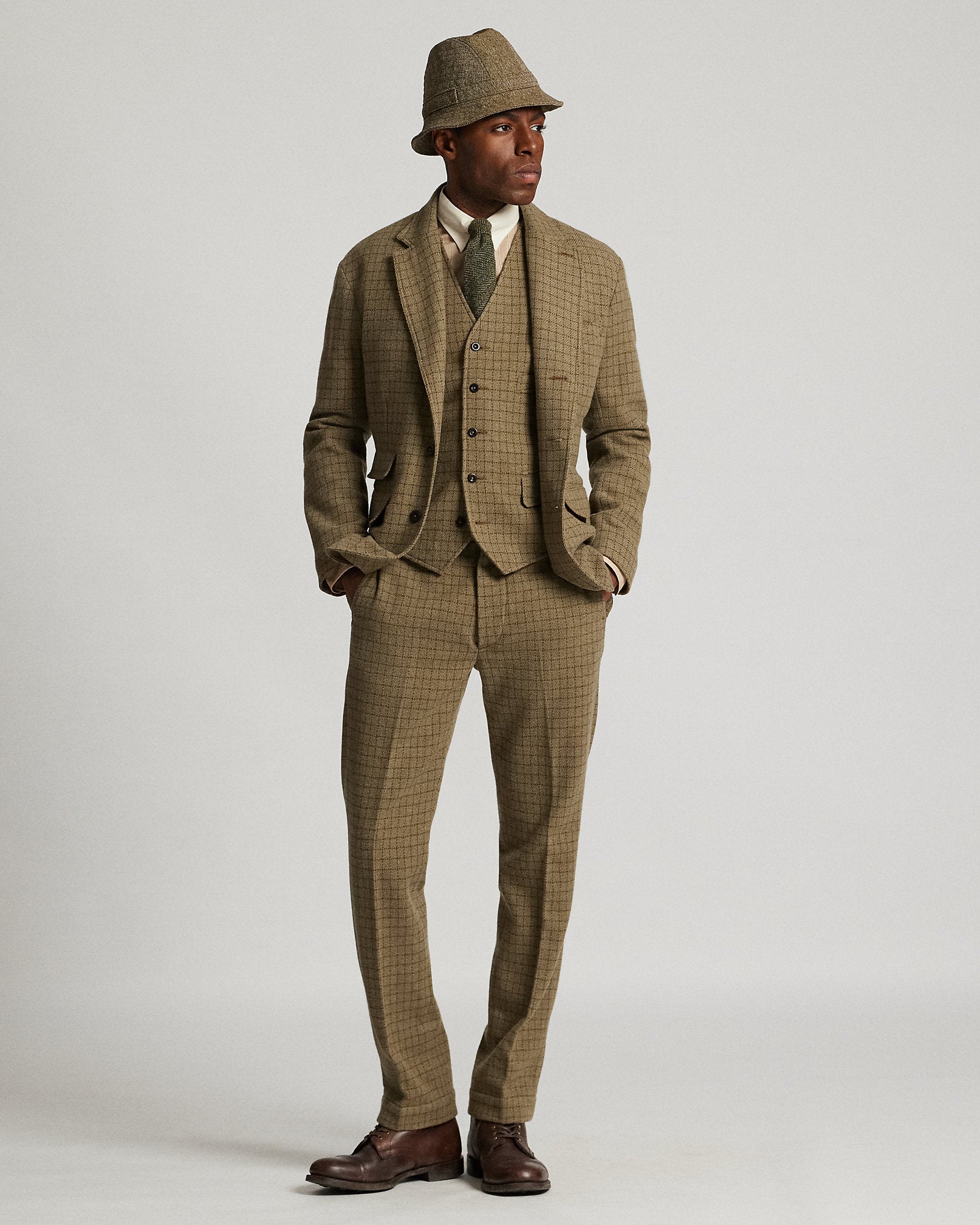 Ralph Lauren Checked Wool Tweed Vest