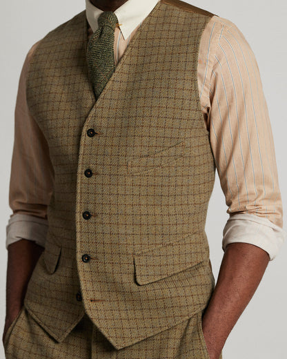 Ralph Lauren Checked Wool Tweed Vest