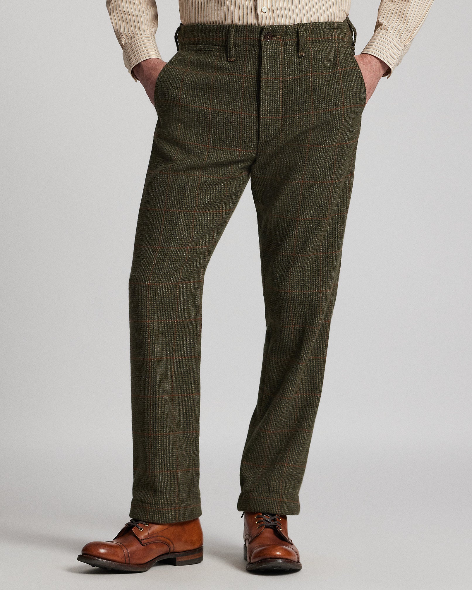 Ralph Lauren Windowpane Wool Tweed Officers Pant