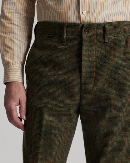 Ralph Lauren Windowpane Wool Tweed Officers Pant