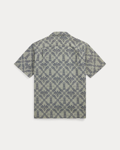 Ralph Lauren Indigo Jacquard Denim Camp Shirt