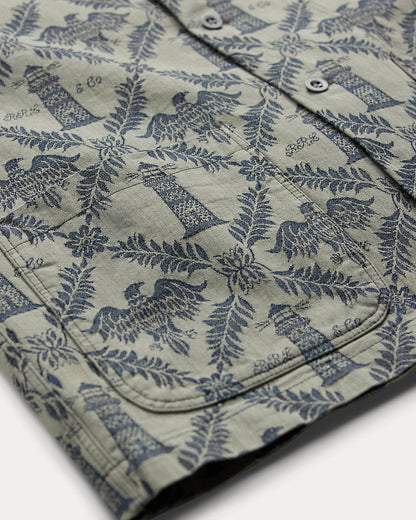 Ralph Lauren Indigo Jacquard Denim Camp Shirt