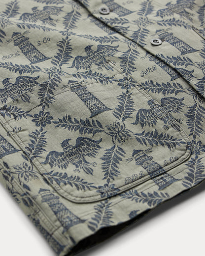 Ralph Lauren Indigo Jacquard Denim Camp Shirt