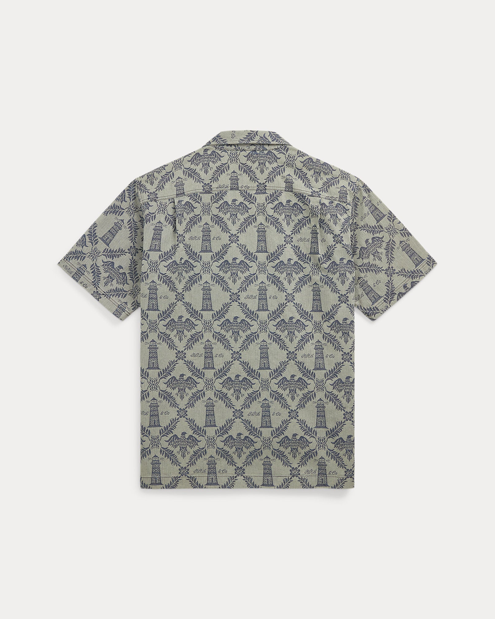 Ralph Lauren Indigo Jacquard Denim Camp Shirt