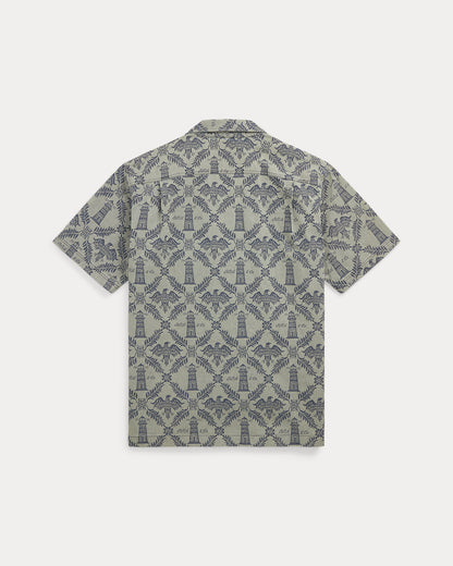 Ralph Lauren Indigo Jacquard Denim Camp Shirt
