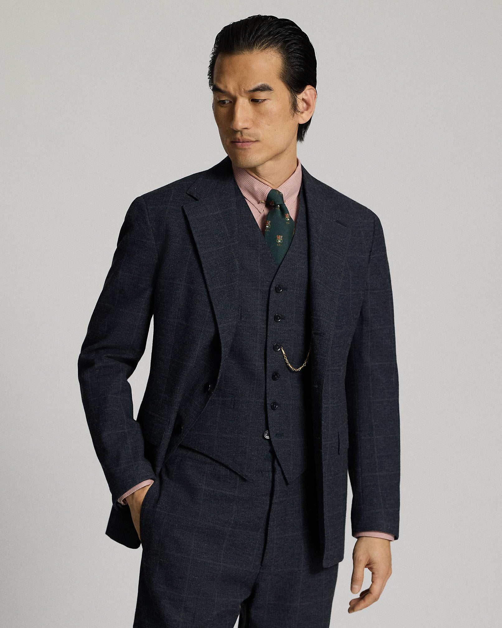 Ralph Lauren Indigo Checked Suit Jacket