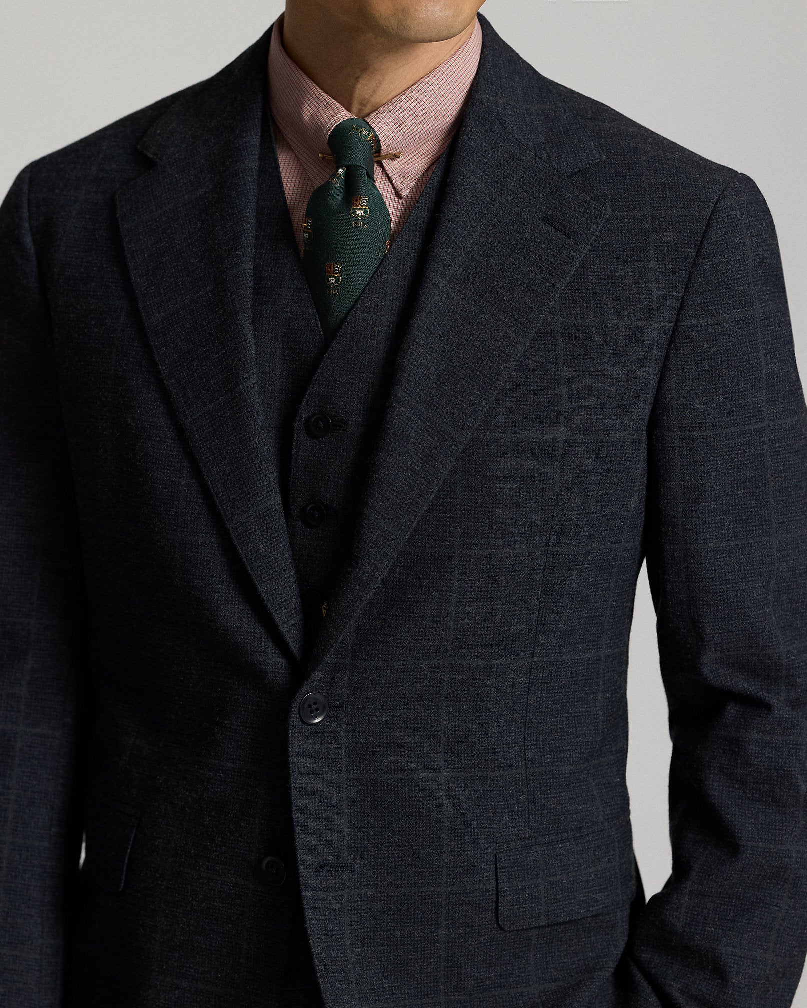 Ralph Lauren Indigo Checked Suit Jacket