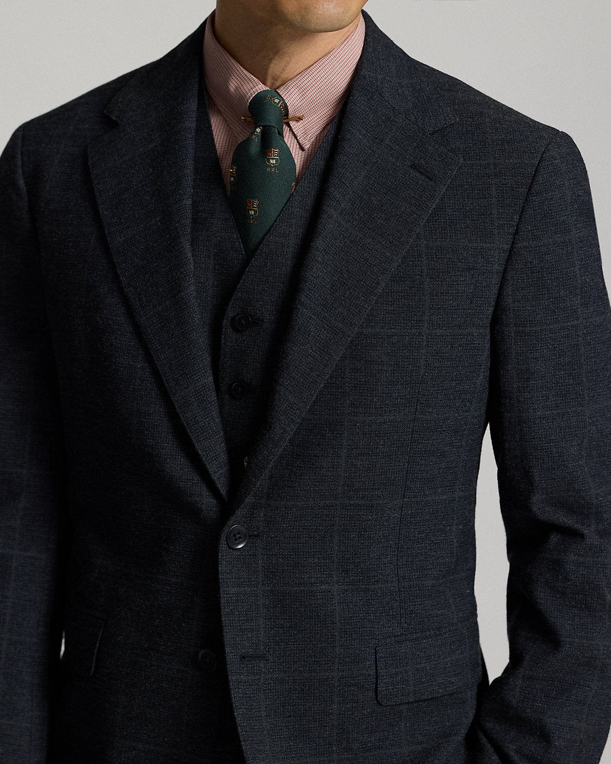 Ralph Lauren Indigo Checked Suit Jacket