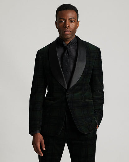 Ralph Lauren Plaid Corduroy Tuxedo Jacket