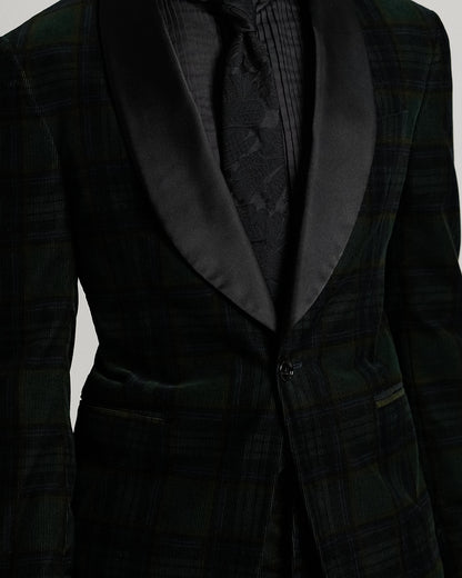 Ralph Lauren Plaid Corduroy Tuxedo Jacket