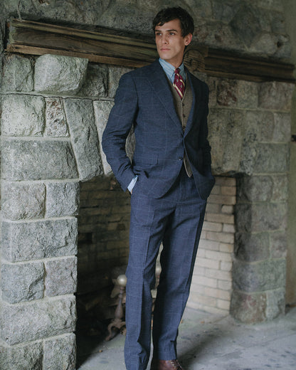 Ralph Lauren Slim Fit Indigo Checked Suit Trouser
