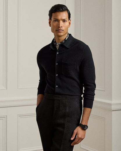 Ralph Lauren Textured SilkCotton Shirt Sweater