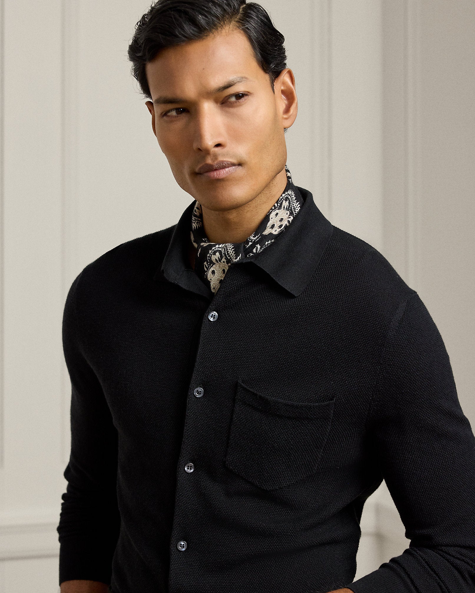 Ralph Lauren Textured SilkCotton Shirt Sweater