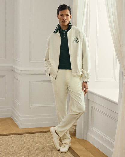 Ralph Lauren PiquéKnit Wool QuarterZip Sweater