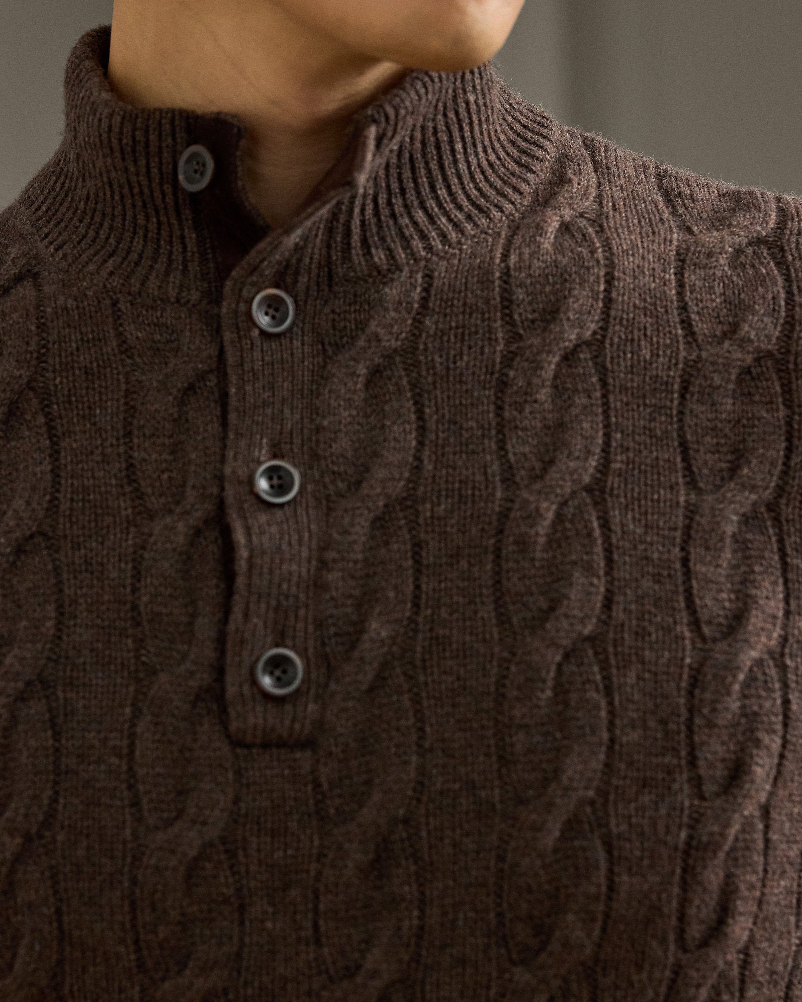 Ralph Lauren CableKnit Cashmere Mockneck Sweater