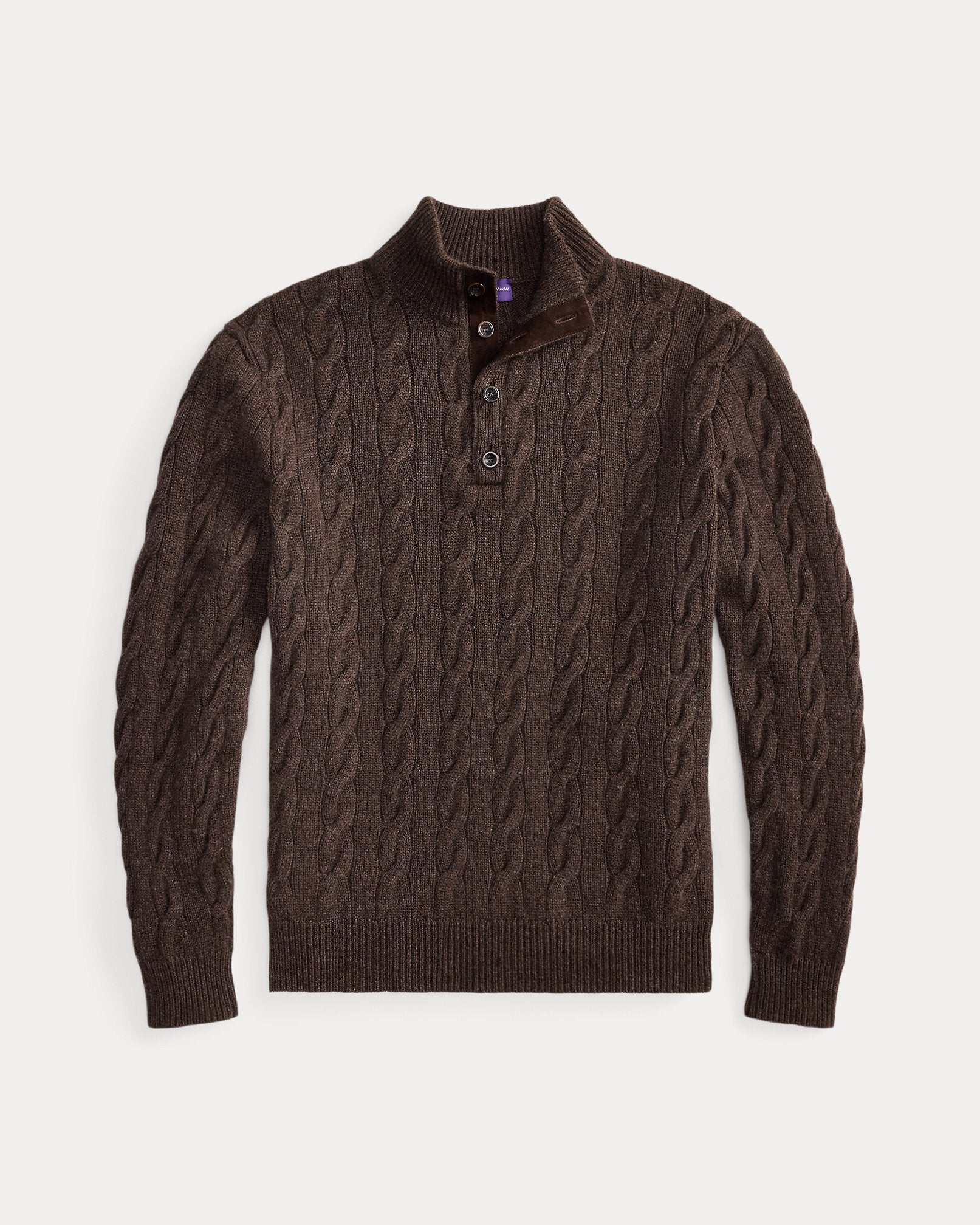 Ralph Lauren CableKnit Cashmere Mockneck Sweater