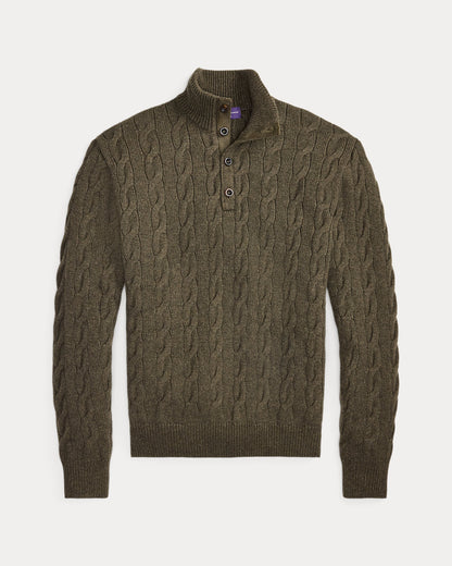 Ralph Lauren CableKnit Cashmere Mockneck Sweater