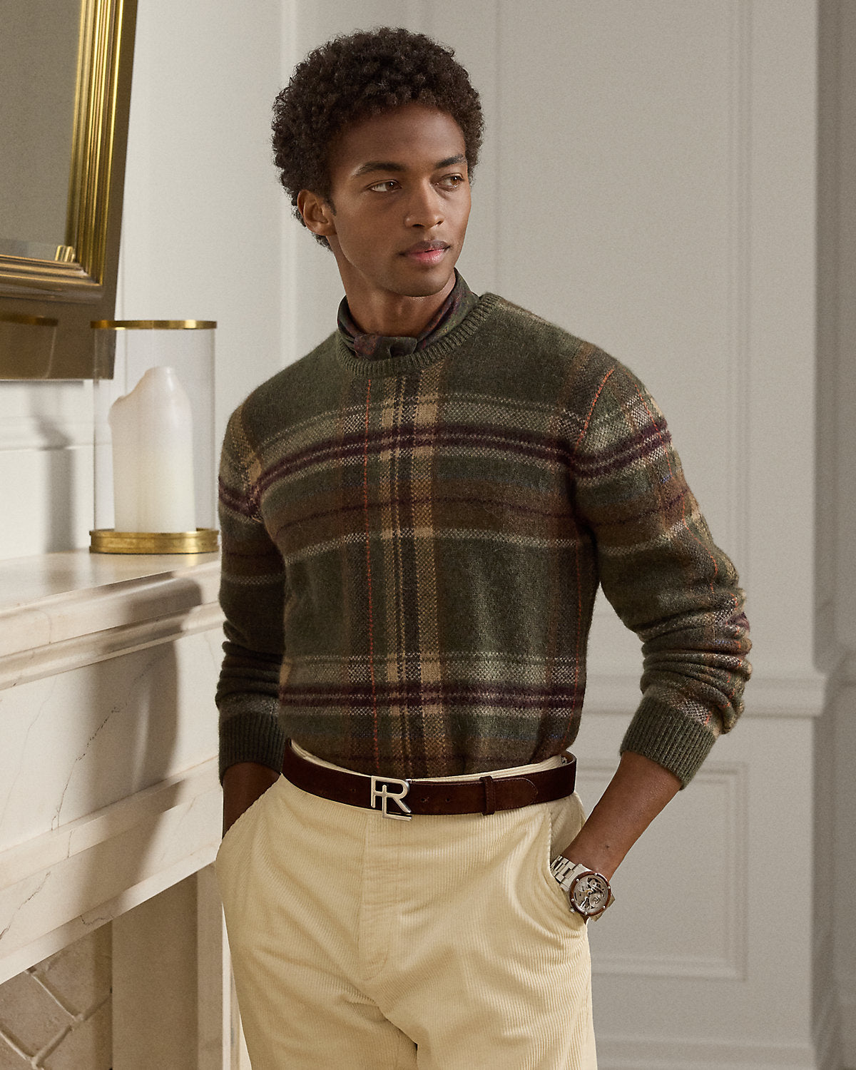 Ralph Lauren Plaid Brushed WoolBlend Sweater