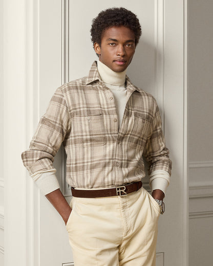 Ralph Lauren Plaid WoolSilkCashmere Shirt
