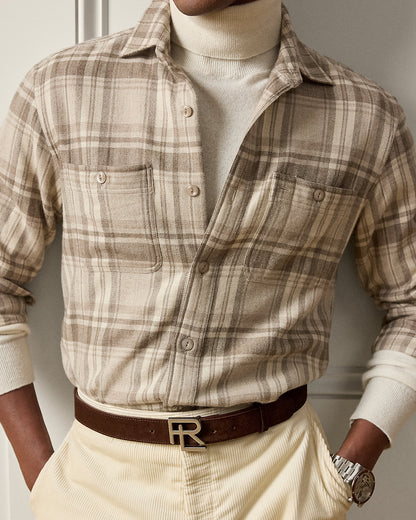 Ralph Lauren Plaid WoolSilkCashmere Shirt
