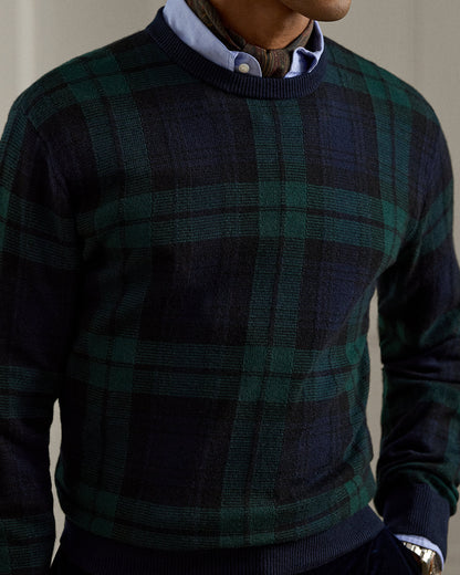 Ralph Lauren Plaid Cashmere Crewneck Sweater