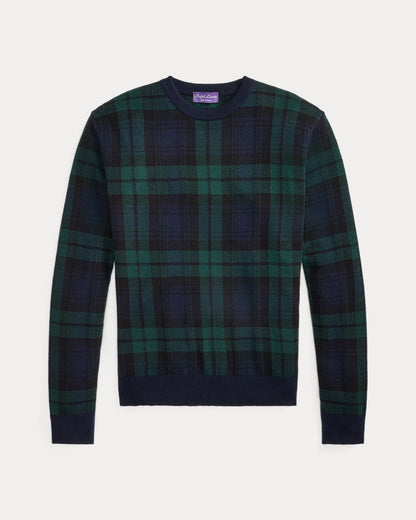 Ralph Lauren Plaid Cashmere Crewneck Sweater