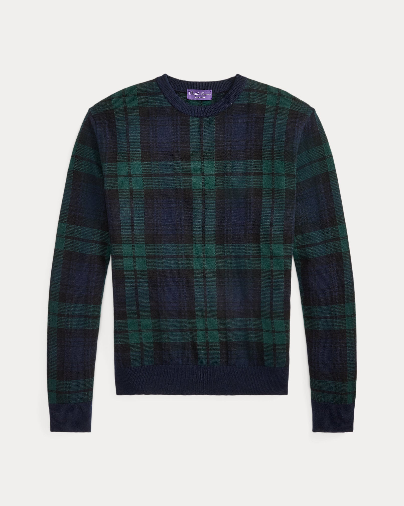 Ralph Lauren Plaid Cashmere Crewneck Sweater