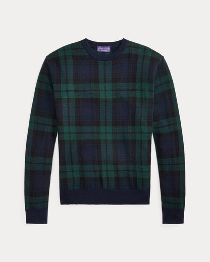 Ralph Lauren Plaid Cashmere Crewneck Sweater