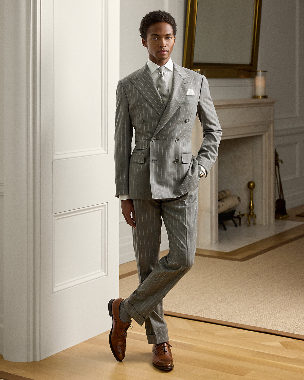 Ralph Lauren Kent HandTailored Pinstripe Wool Suit