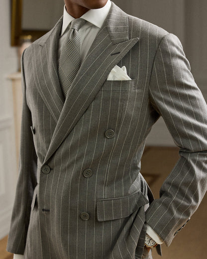 Ralph Lauren Kent HandTailored Pinstripe Wool Suit