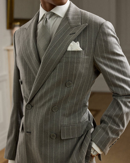 Ralph Lauren Kent HandTailored Pinstripe Wool Suit