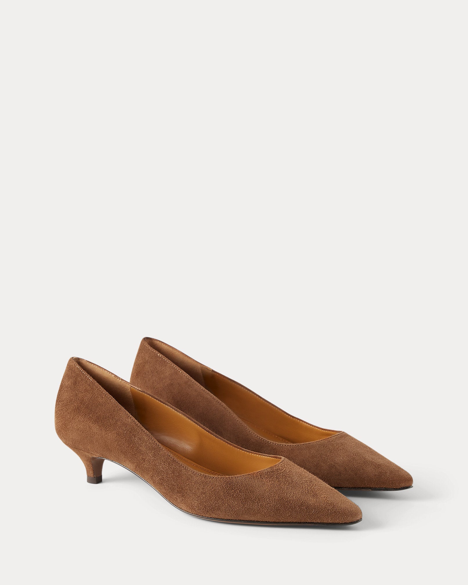 Ralph Lauren Tenney 35 Mm Goatsuede Pump Cognac