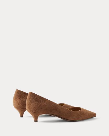 Ralph Lauren Tenney 35 Mm Goatsuede Pump Cognac