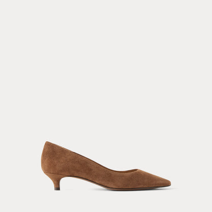 Ralph Lauren Tenney 35 Mm Goatsuede Pump Cognac