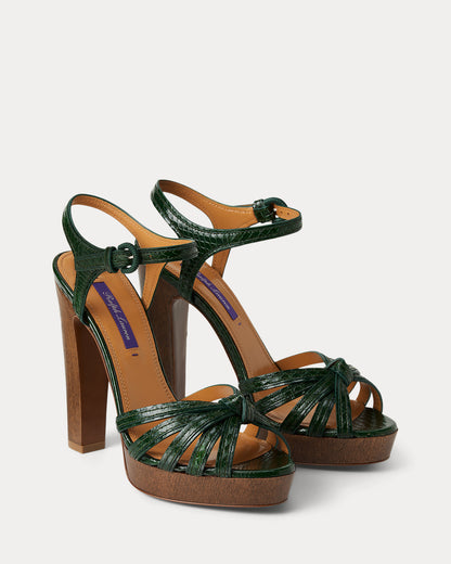 Ralph Lauren Kieran 125 Mm Ayers Platform Sandal Dark Racing Green