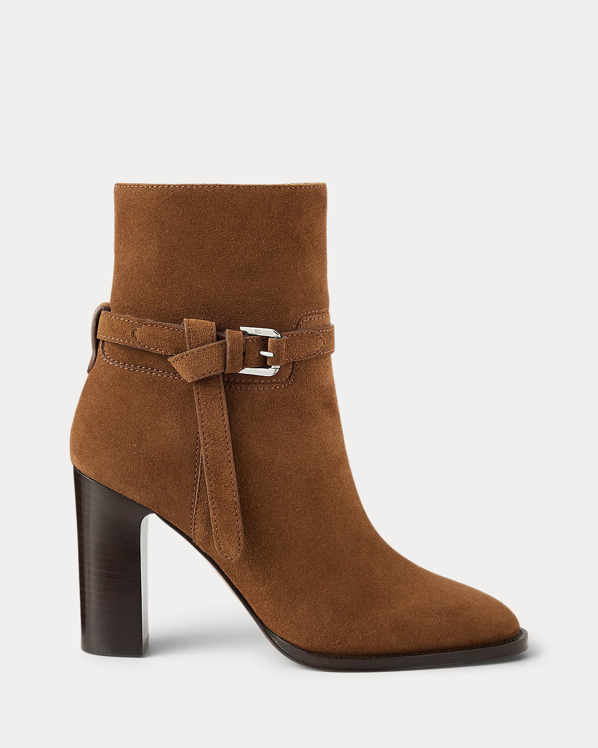Ralph Lauren Donnely 90 Mm Calfsuede Bootie Cognac