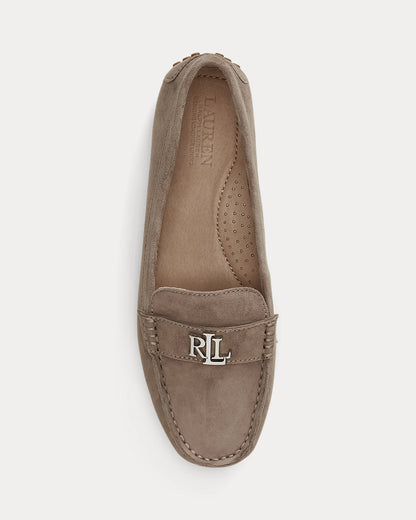 Ralph Lauren Barnsbury Suede Loafer Taupe Brown
