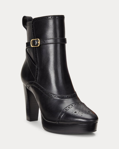 Ralph Lauren Mckinsey Burnished Leather Bootie Black