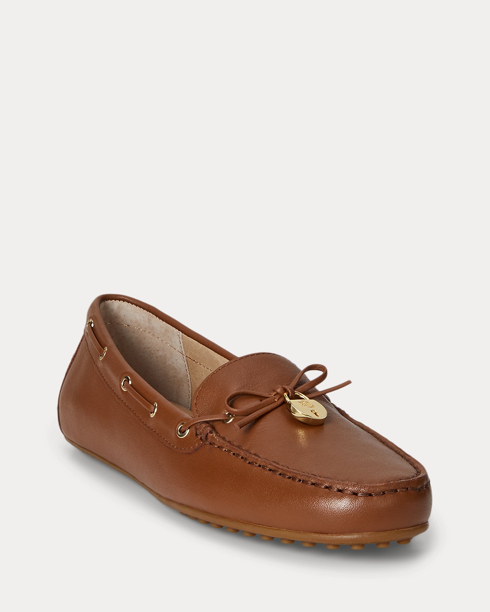 Ralph Lauren Wylie Nappa Leather Driver Lauren Tan