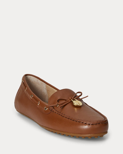 Ralph Lauren Wylie Nappa Leather Driver Lauren Tan