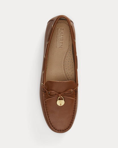 Ralph Lauren Wylie Nappa Leather Driver Lauren Tan
