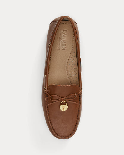 Ralph Lauren Wylie Nappa Leather Driver Lauren Tan