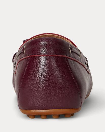 Ralph Lauren Wylie Nappa Leather Driver Dark Garnet