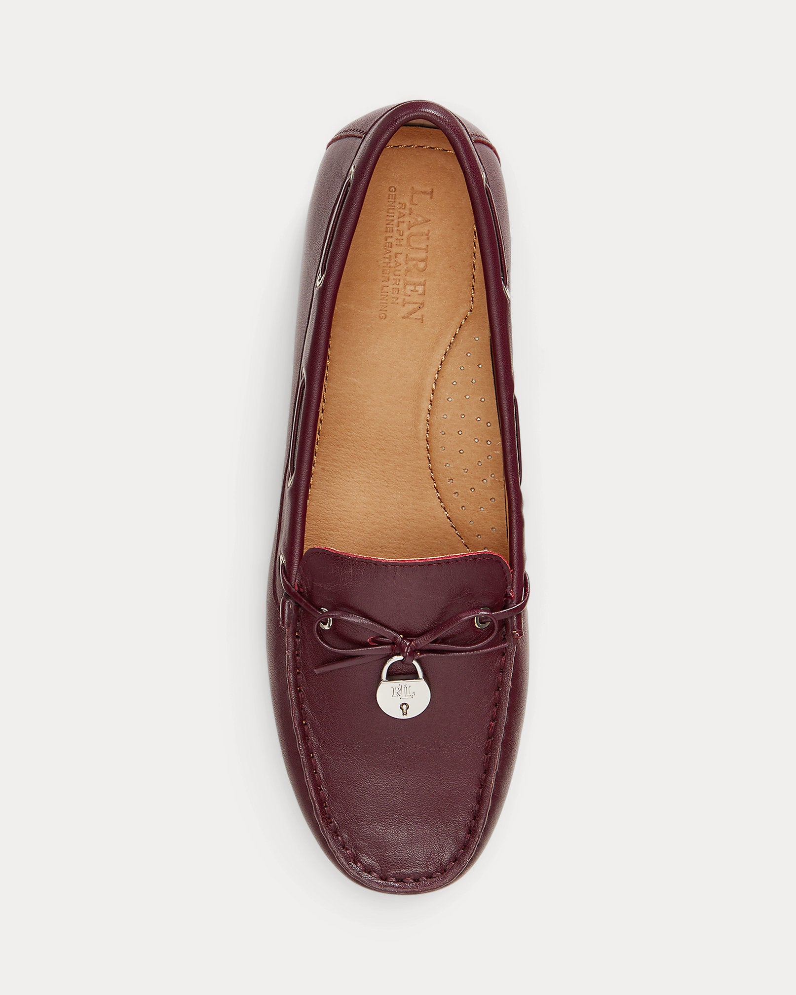 Ralph Lauren Wylie Nappa Leather Driver Dark Garnet