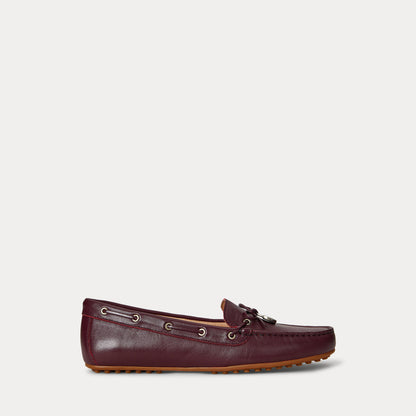 Ralph Lauren Wylie Nappa Leather Driver Dark Garnet