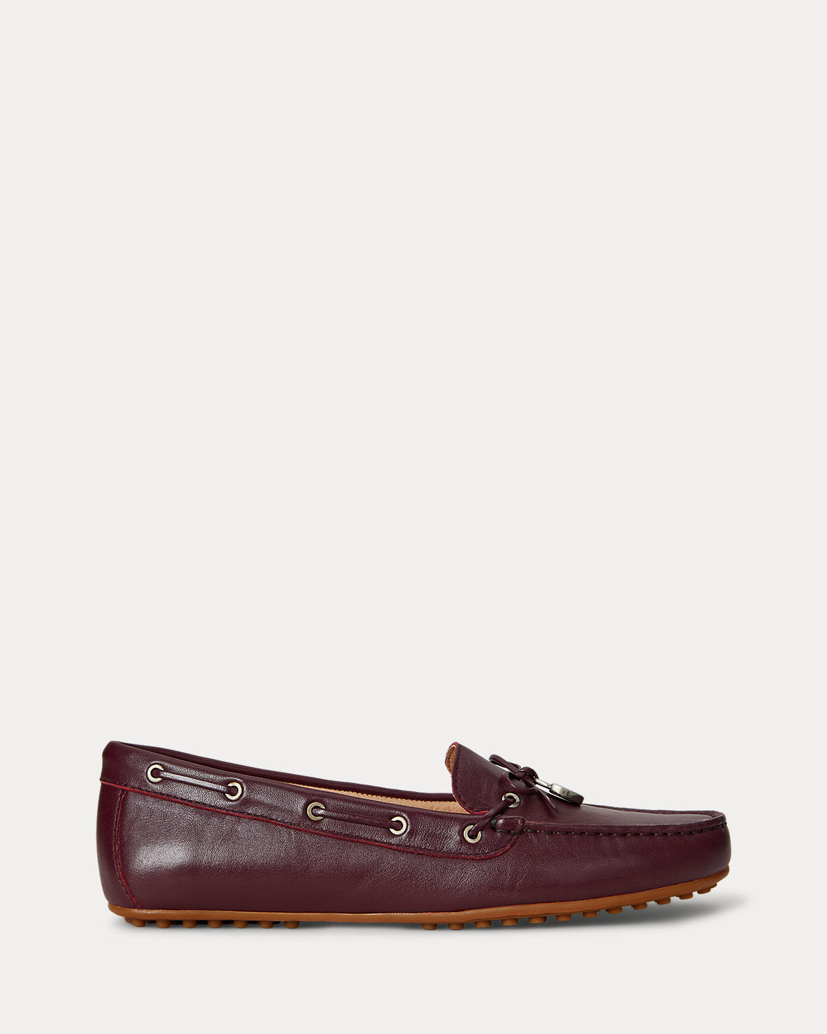 Ralph Lauren Wylie Nappa Leather Driver Dark Garnet