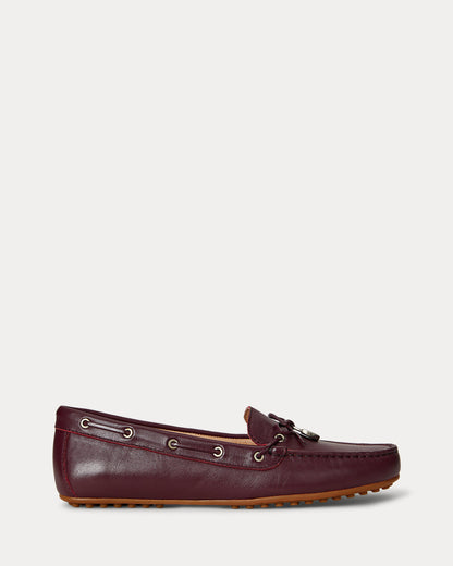 Ralph Lauren Wylie Nappa Leather Driver Dark Garnet