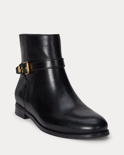 Ralph Lauren Brooke Ii Burnished Leather Bootie Black